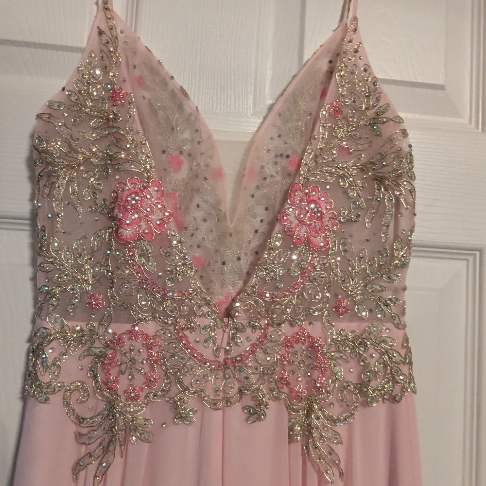 Jovani Elegant Pink Chiffon Dress - Picture 7 of 16